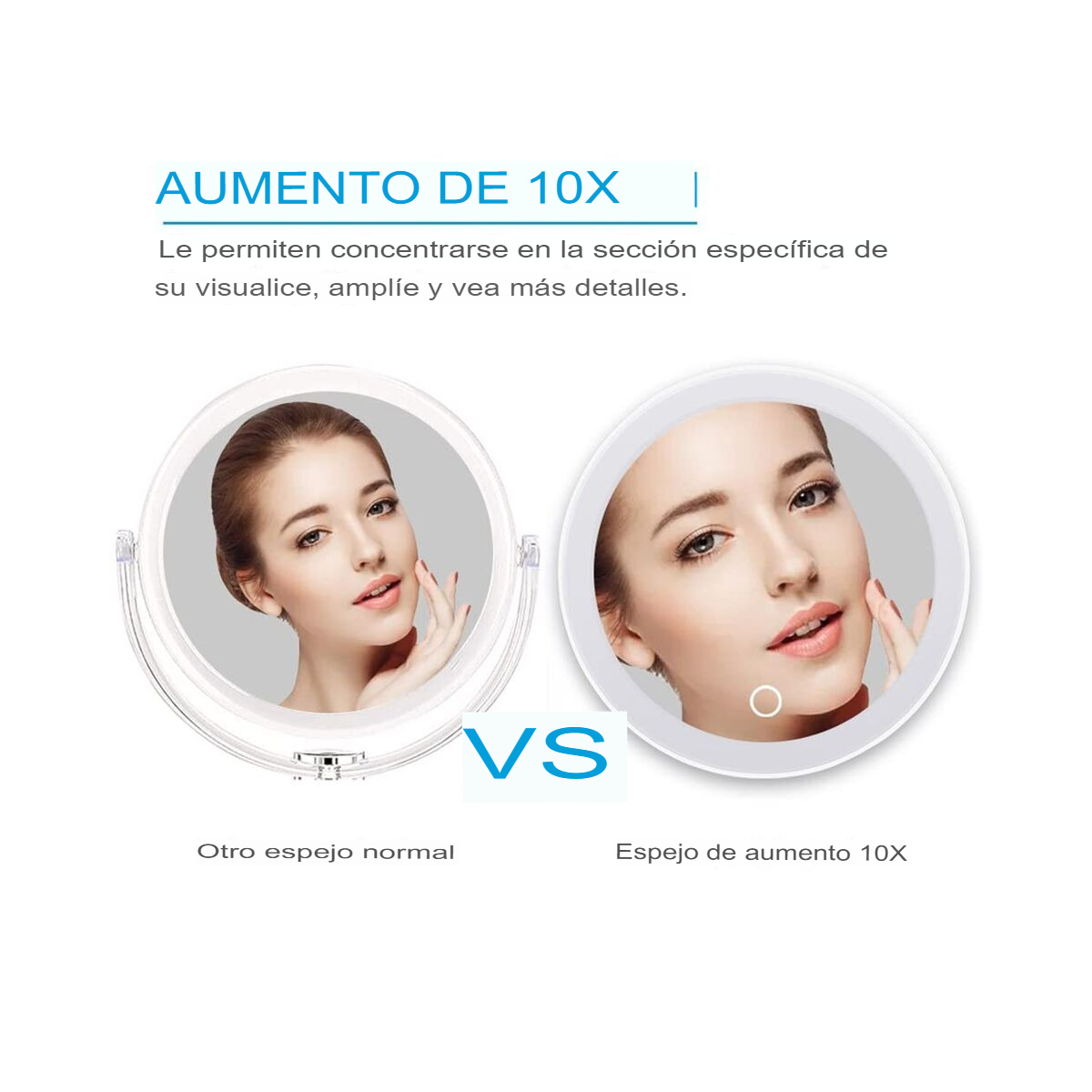 Espejo de Maquillaje con aumento x10