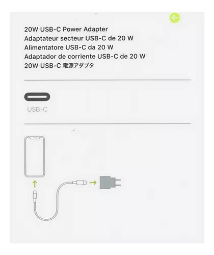 ADAPTADOR IPHONE CARGA RÁPIDA 20W