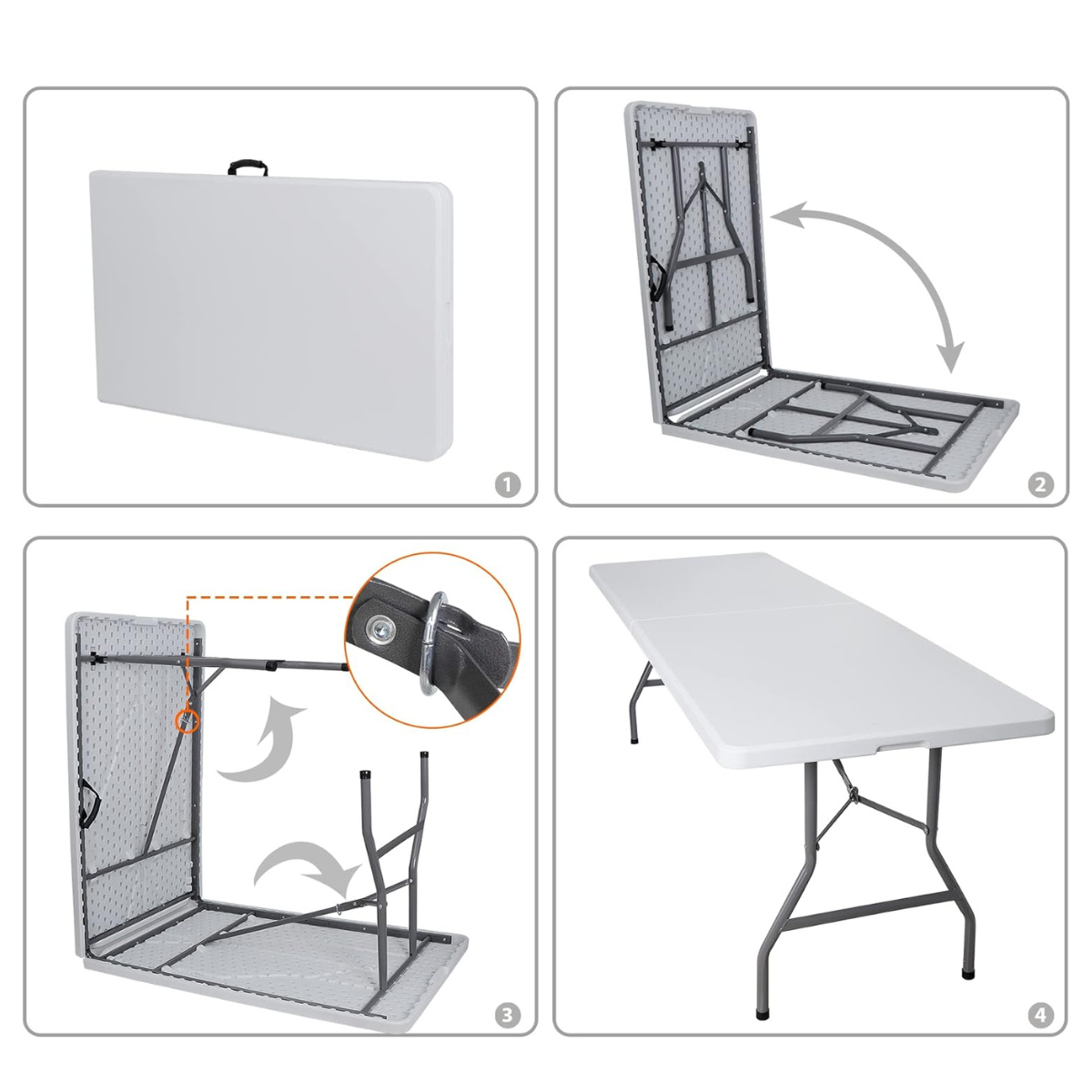 Mesa Móvil Plegable Plástico Resistente